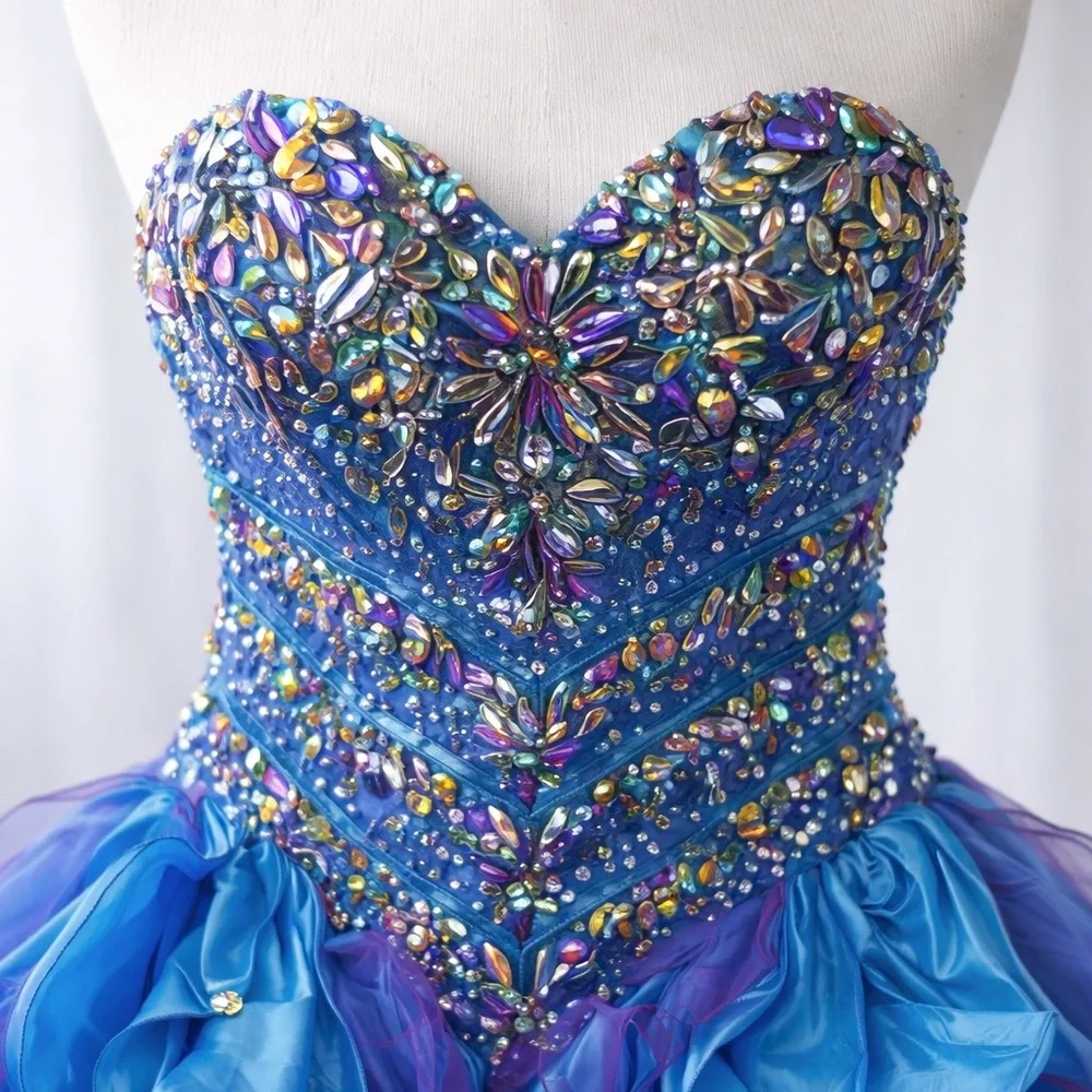Princess by Mary’s Beaded Ball Gown – Size 8 – Blue/Purple – New With Tags - Picture 2 of 13